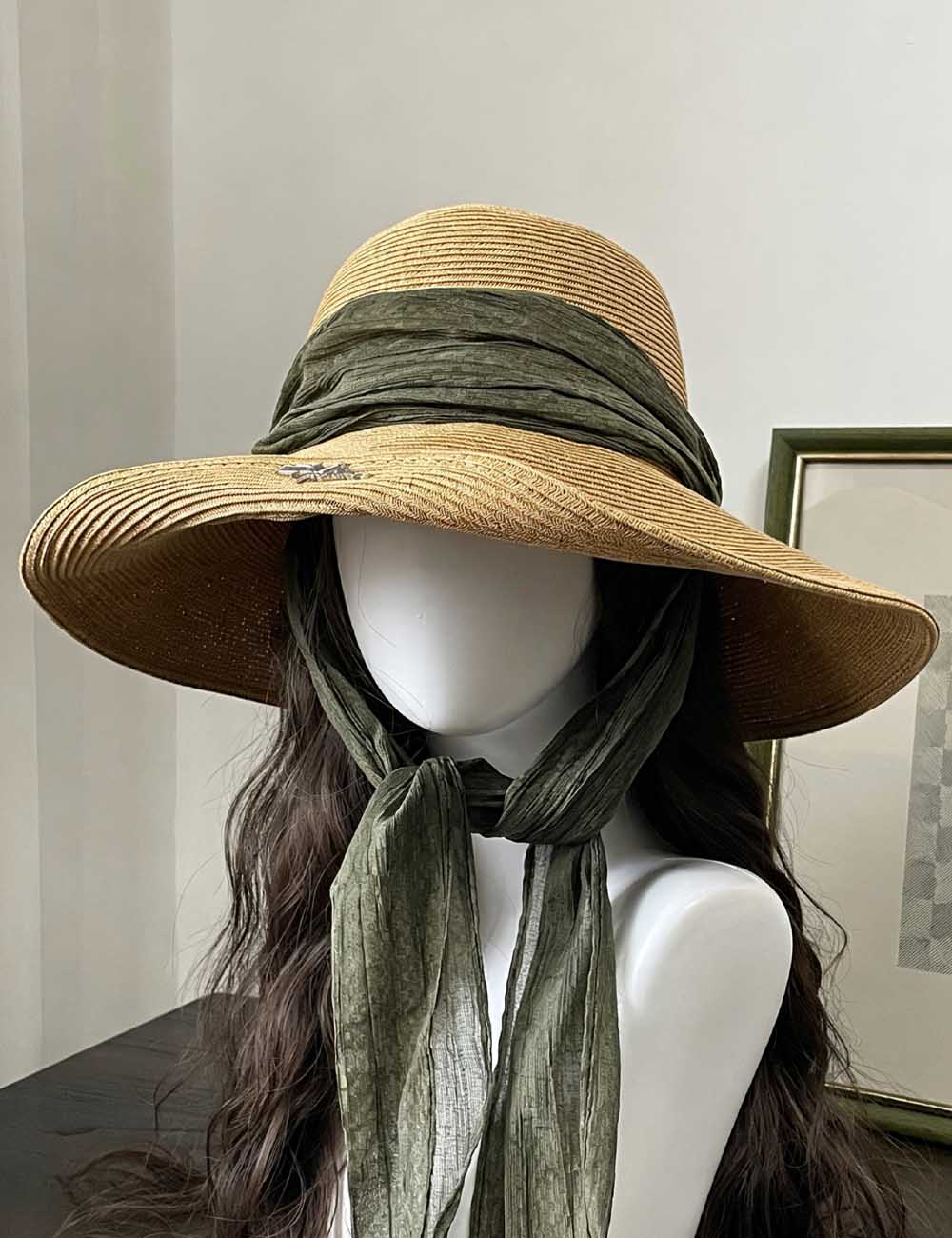 Elegant Wide Brim Straw Hat - DippedShop Wholesale - #2403