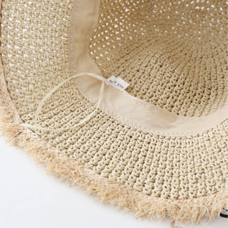 Wide Brim Straw Bucket Hat - DippedShop Wholesale - #5091