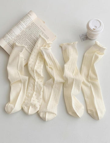 Ruffle Cuff Mesh Socks - DippedShop Wholesale - #2531