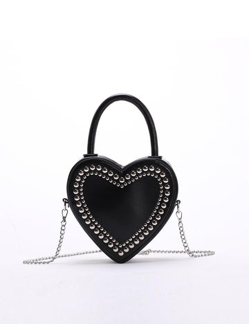 Punk Studded Heart Handbag - DippedShop Wholesale - #8835