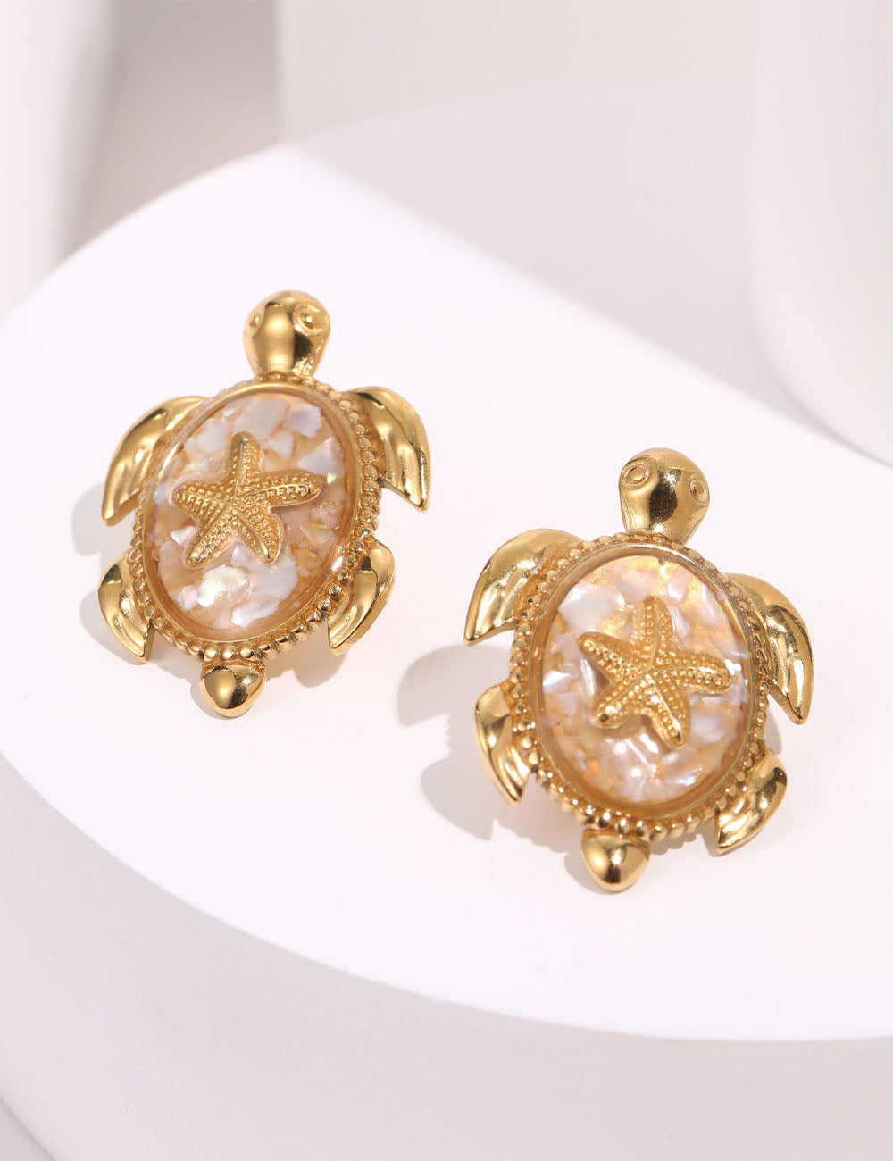 Starfish Turtle Gold Studs - DippedShop Wholesale - #6131