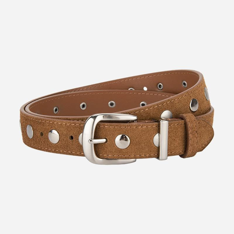 Punk Style Studded Pink Buckle Leather Belt MK2LEEP6W6JBT35