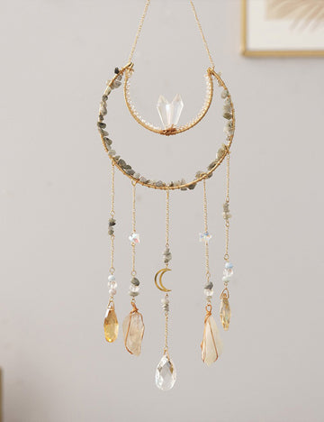 Stone Wrapped Moon Crystal Suncatcher DP25D688