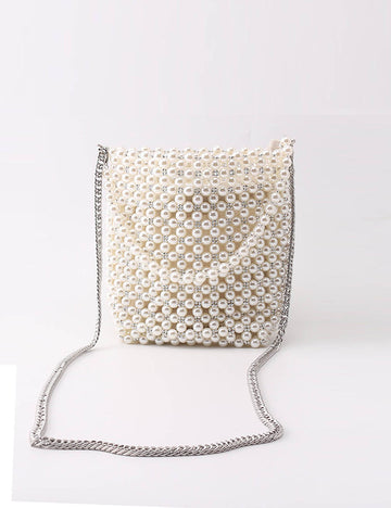 Elegant Pearl Beaded Crossbody Bag - DippedShop Wholesale - #6755