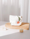 Tulip Jacquard Pleated Cosmetic Bag - DippedShop Wholesale - #6579