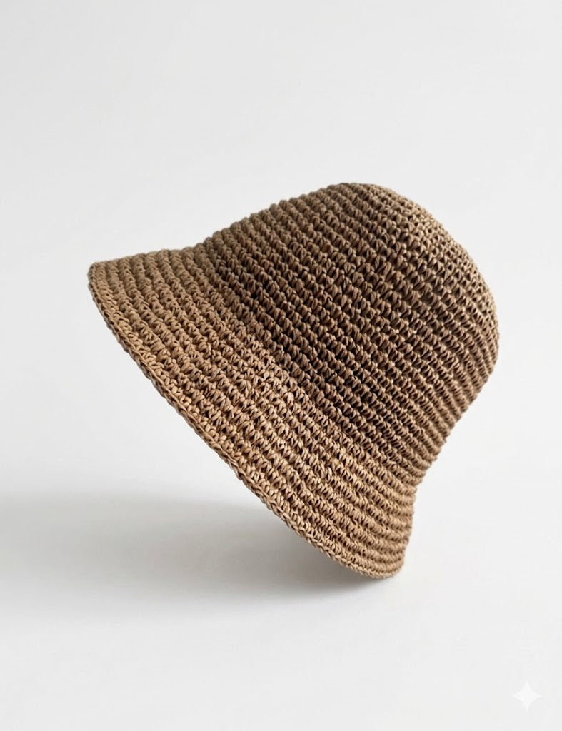 Minimalist Foldable Raffia Hat - DippedShop Wholesale - #0499