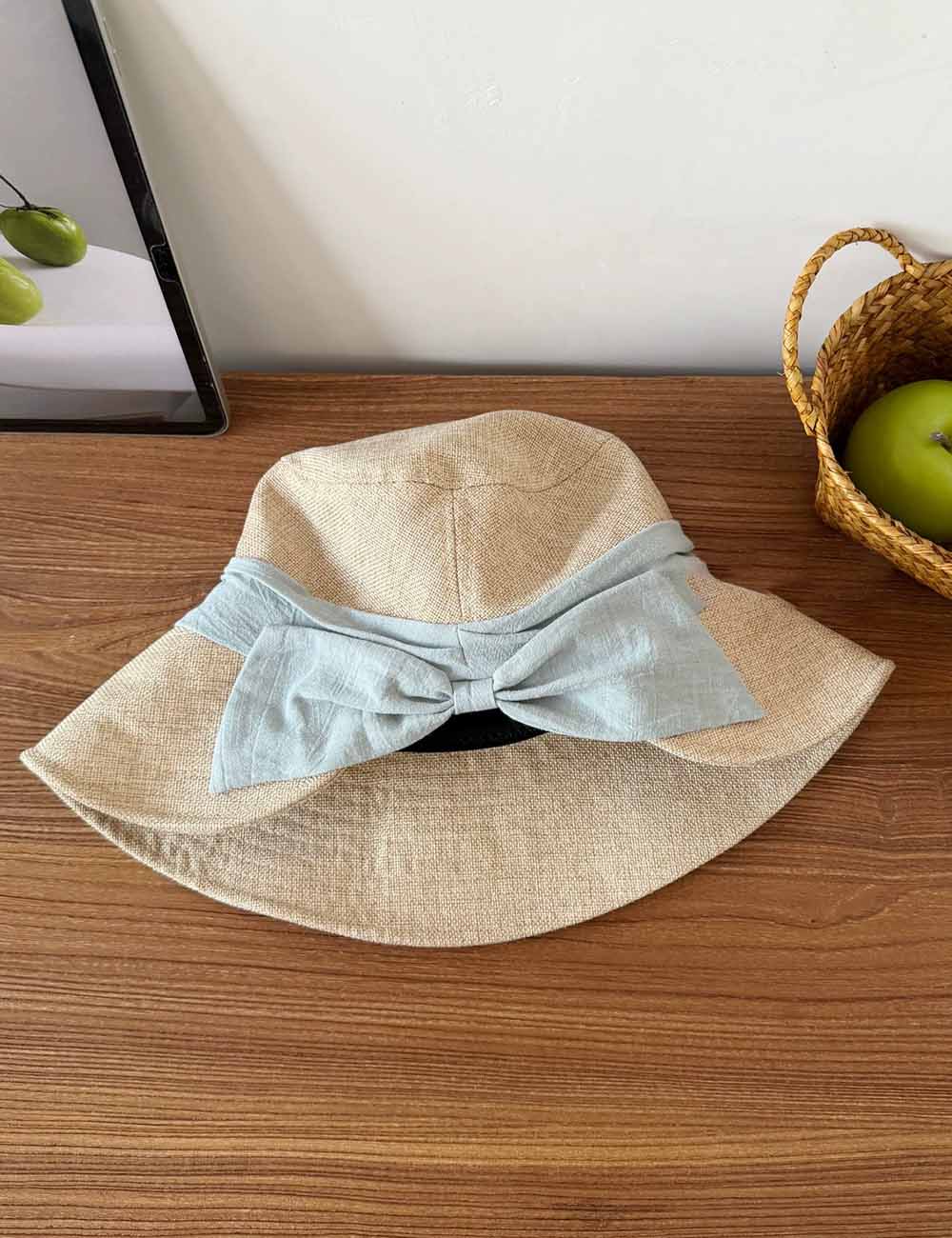 Trendy Bow Knot Color Block Bucket Hat 8BK6HAT179L