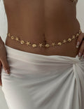 Simple Gold Plated Starfish Shell Waist Chain 8ZA6JBC106L