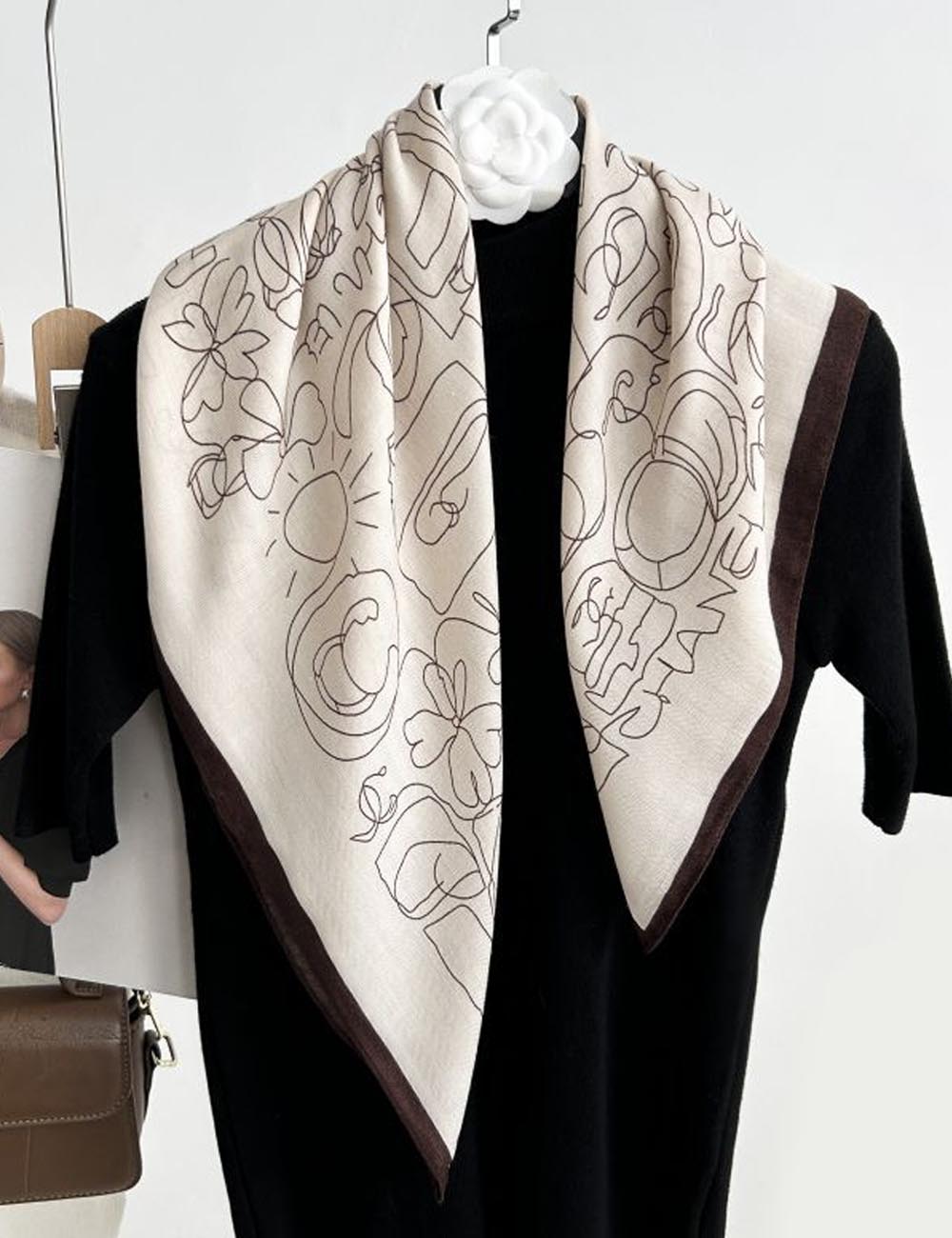 Trendy Print Cotton Linen Scarf - DippedShop Wholesale - #1667