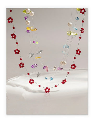 Multi-Layer Beaded Choker Necklace - DippedShop Wholesale - #4131