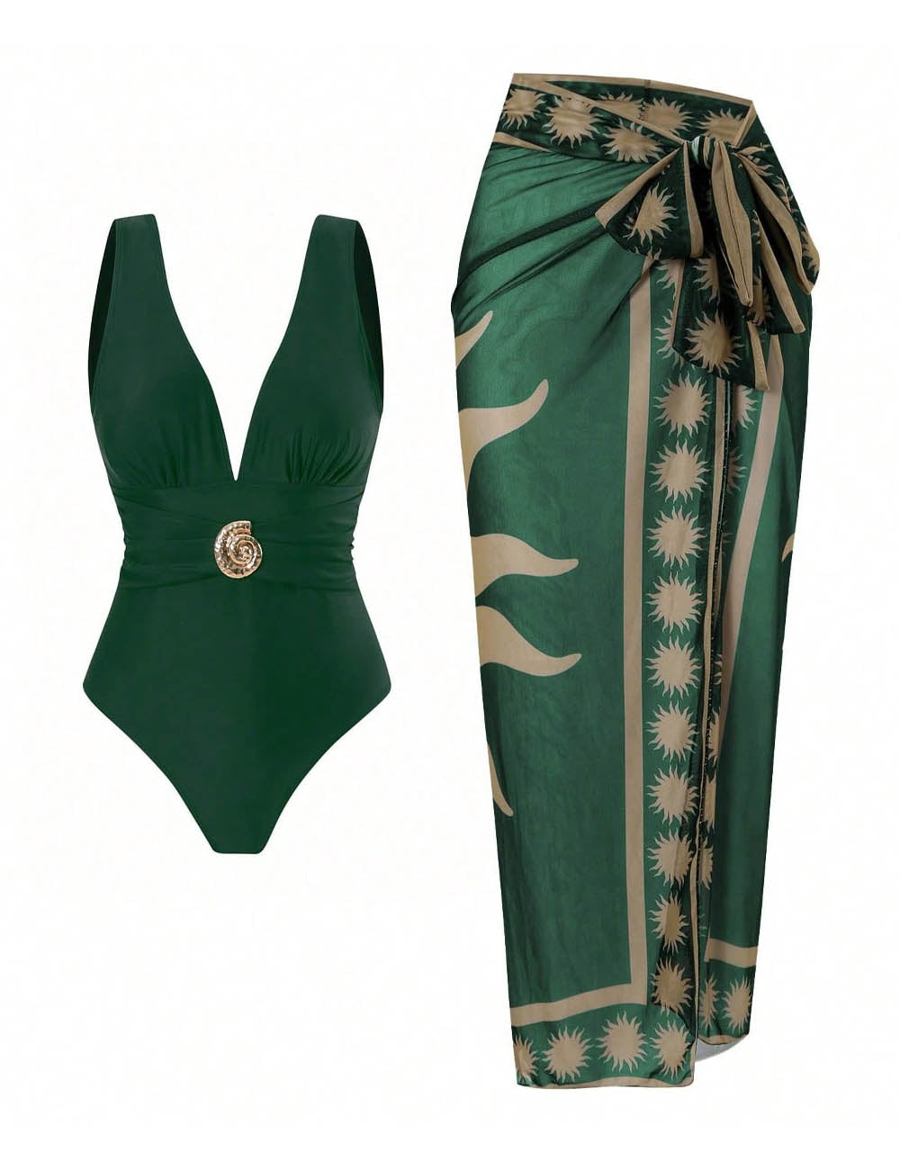 Floral One Piece Swimsuit Set - DippedShop Wholesale - #5075