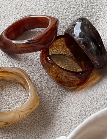 Trendy Chunky Square Wide Resin Bracelet DP25D734