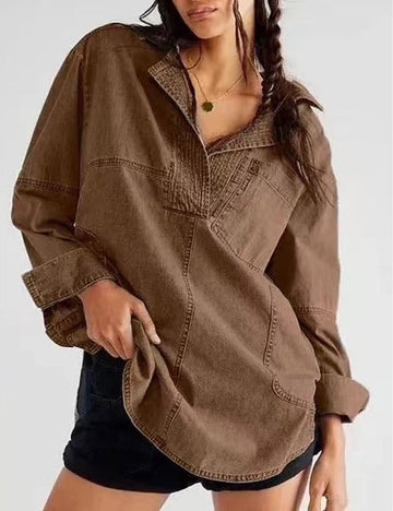 Trendy Polo Denim Top - DippedShop Wholesale - #3219