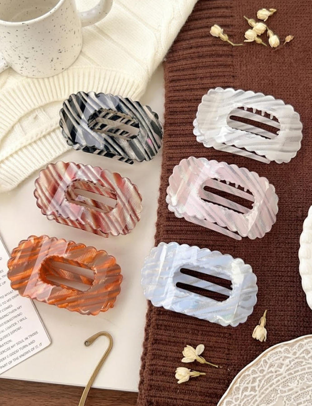 Textured Acetate Hair Clip - DippedShop Wholesale - #8387