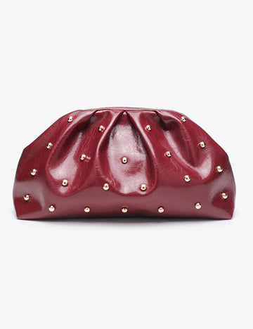 Fashion Studded Magnet Ruched Evening Handbag DP25H594