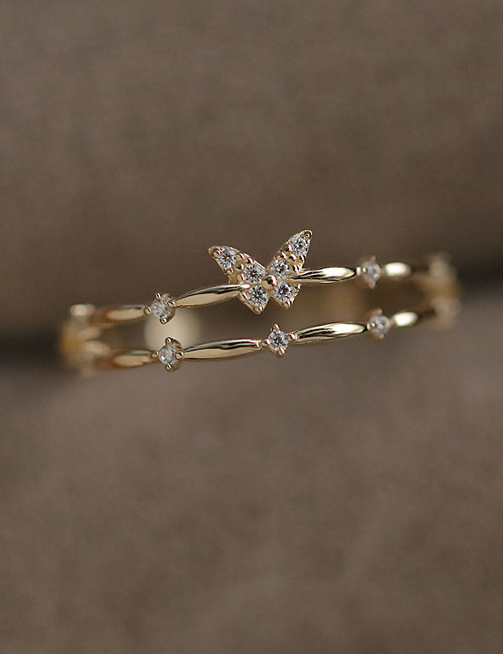 Rhinestone Butterfly Ring - DippedShop Wholesale - #5235
