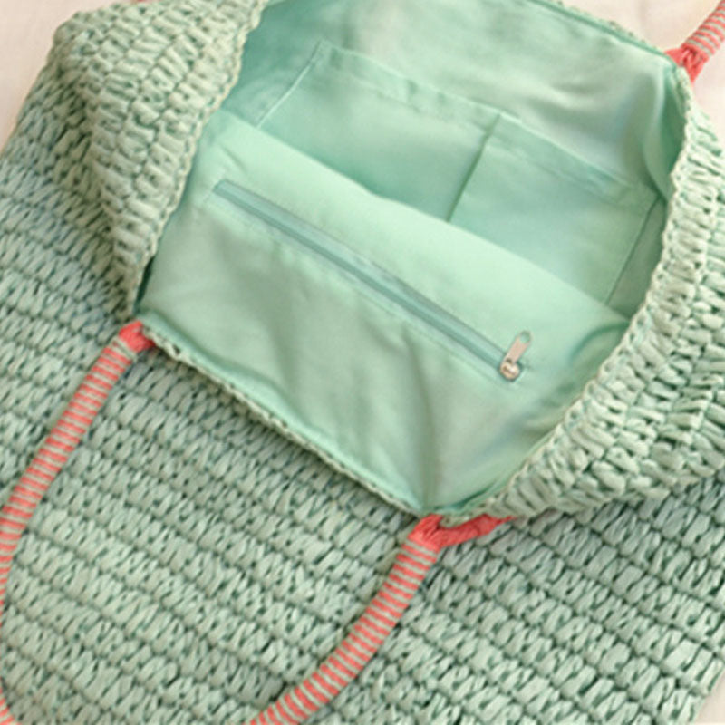 Minimalist Straw Beach Tote - DippedShop Wholesale - #4035