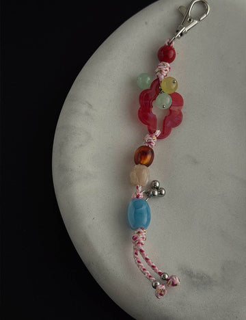 Colorful Bead Rope Braided Keychain Bag Charm DP25H624