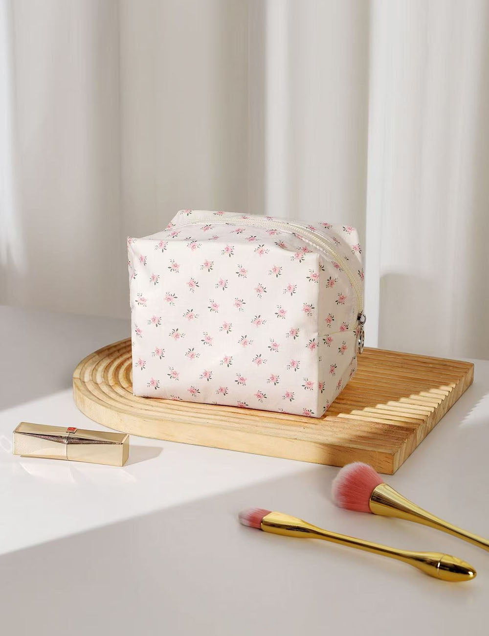Pink Mini Floral Pattern Cosmetic Bag MK2BW6W10BOB417