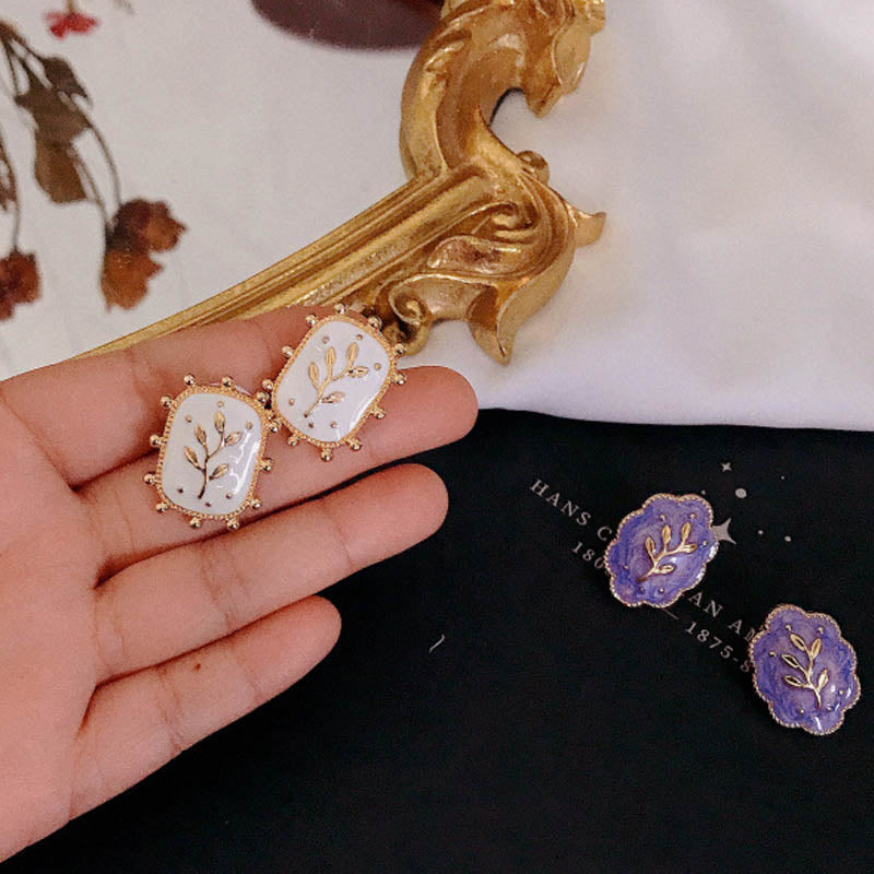 Flower Enamel Stud Earrings - DippedShop Wholesale - #0483