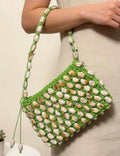 Beaded Woven Shoulder Bag - DippedShop Wholesale - #0003