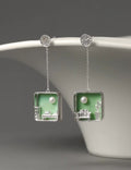 Pearl Square Drop Earrings - DippedShop Wholesale - #2947