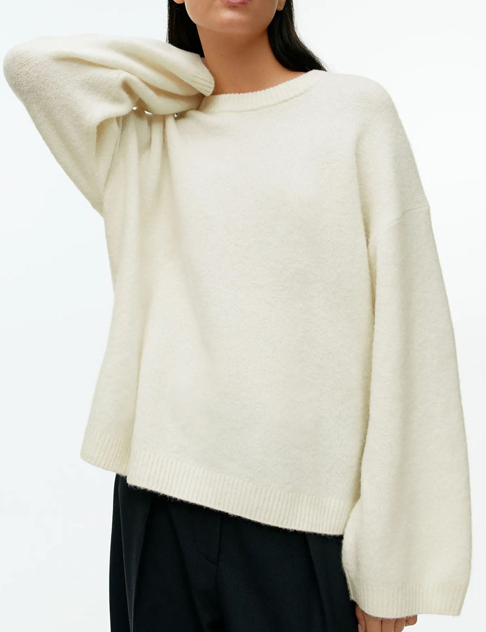 Solid Color Crew Neck Thickened Knit Sweater DP25E520