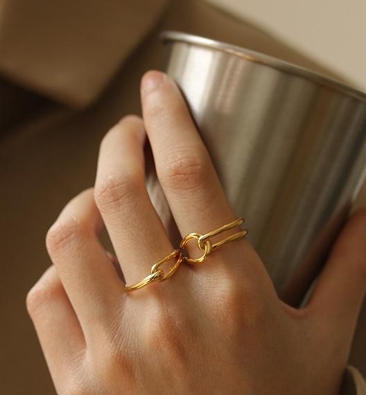 Minimalist Knot Adjustable Open Ring DP25B794