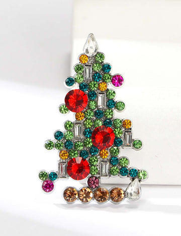 Fashion Rhinestone Christmas Tree Brooch DP25G622