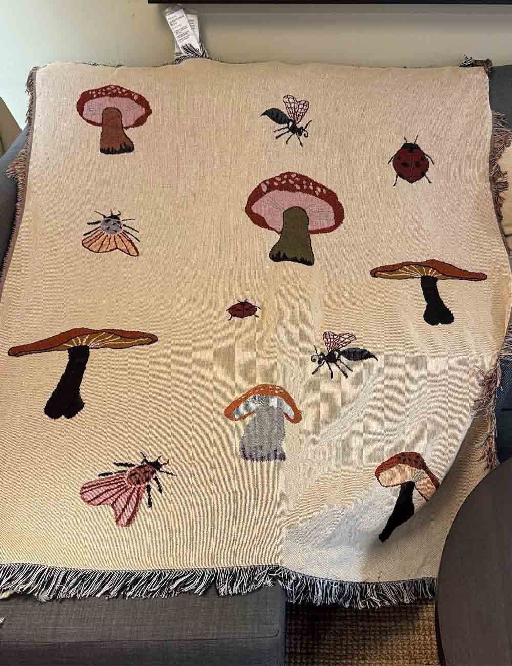 Mushroom Insect Tapestry Blanket - DippedShop Wholesale - #4099