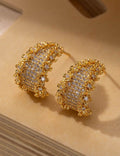 C-Shaped Cubic Zirconia Studs - DippedShop Wholesale - #8563