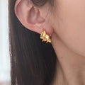 Chunky Gold C-Stud Earrings - DippedShop Wholesale - #8723