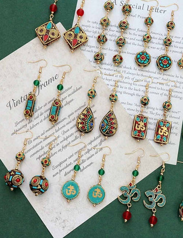 Vintage Ethnic Drop Earrings - DippedShop Wholesale - #4163