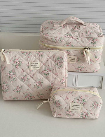 Quilted Floral Storage Bag - DippedShop Wholesale - #4083