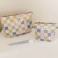 Frensh Floral Plaid Travel Portable Cosmetic Bag MK2BW6W10BOB382