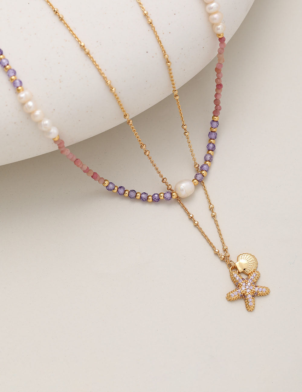 Pearl Beaded Beach Necklace - DippedShop Wholesale - #2707