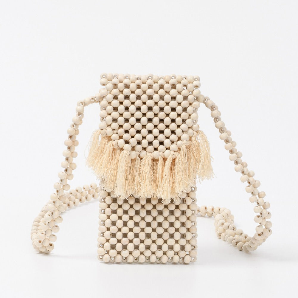 Tassel Hollow Out Beaded Shoulder Bag DP25B737