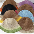 Color Block Straw Hat - DippedShop Wholesale - #5955