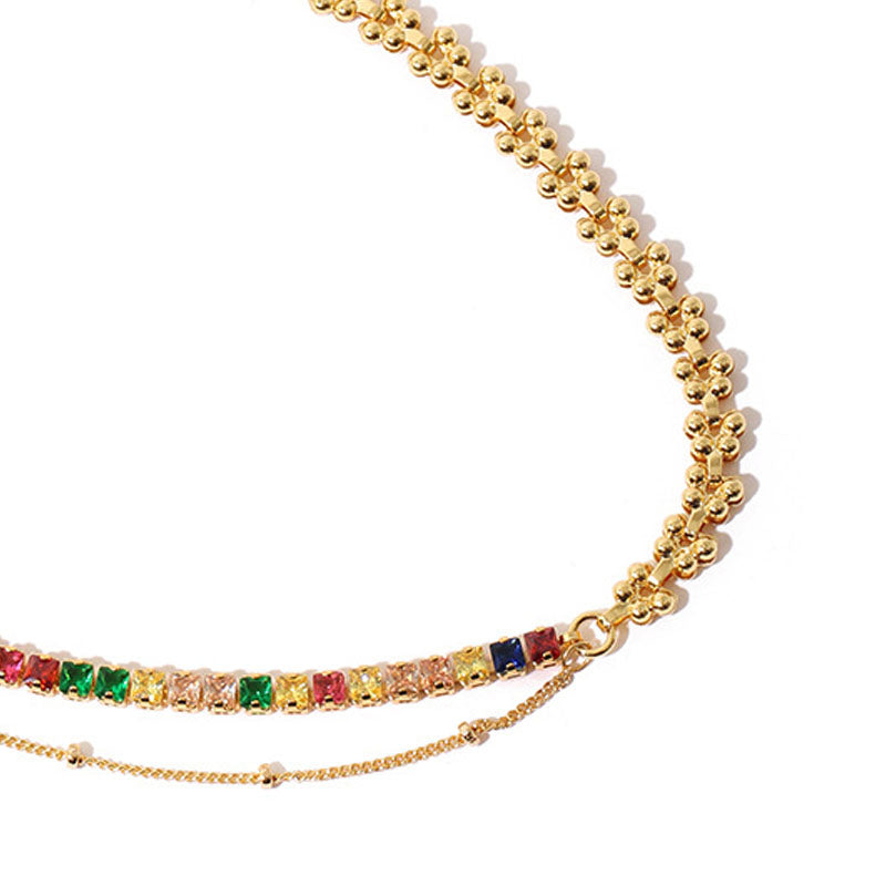 Chunky Colorful Zirconia Bracelet - DippedShop Wholesale - #2211