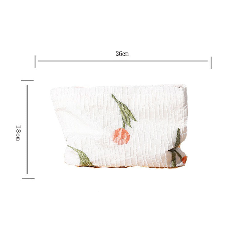 Tulip Jacquard Pleated Cosmetic Bag - DippedShop Wholesale - #2115