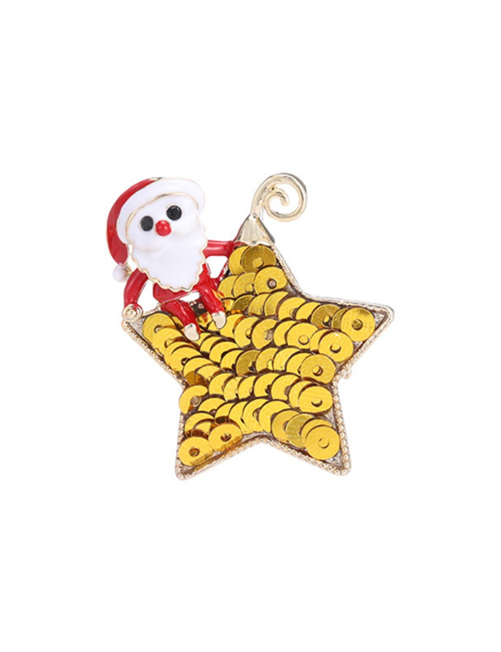 Christmas Santa Claus Sequin Metal Brooch DPJB1932