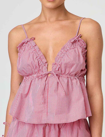 Solid Color V-Neck Spaghetti Strap Vest DP25F553