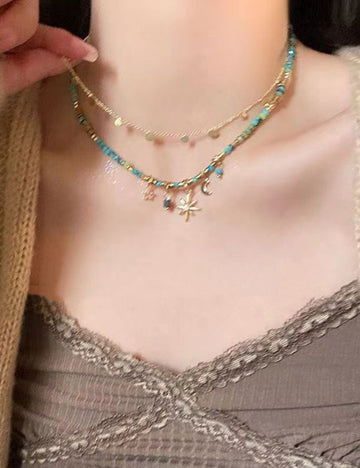 Vintage Starburst Pendant Necklace - DippedShop Wholesale - #8035