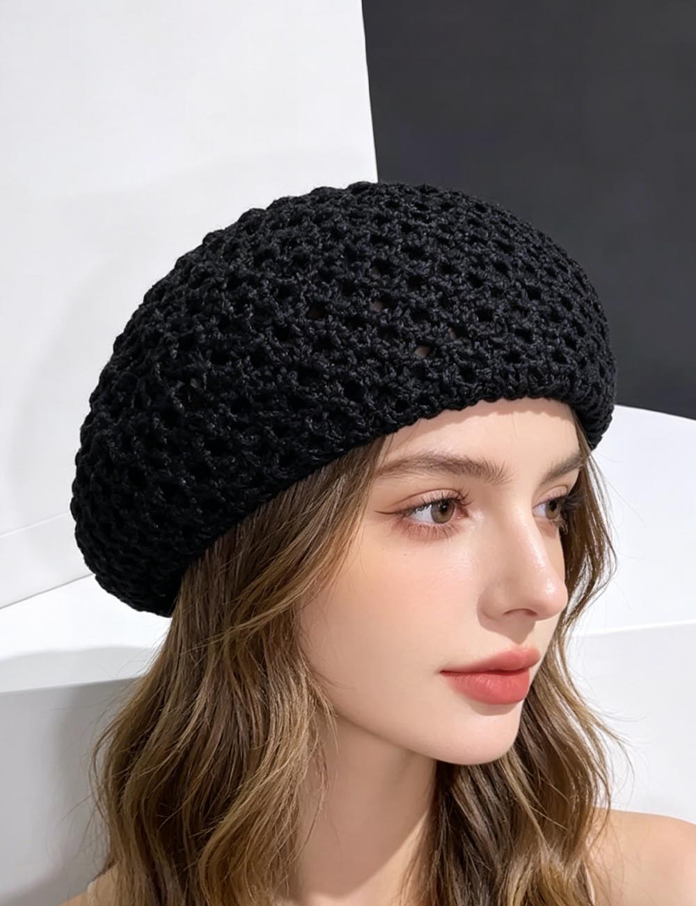 Hollow Out Crochet Beret - DippedShop Wholesale - #7299