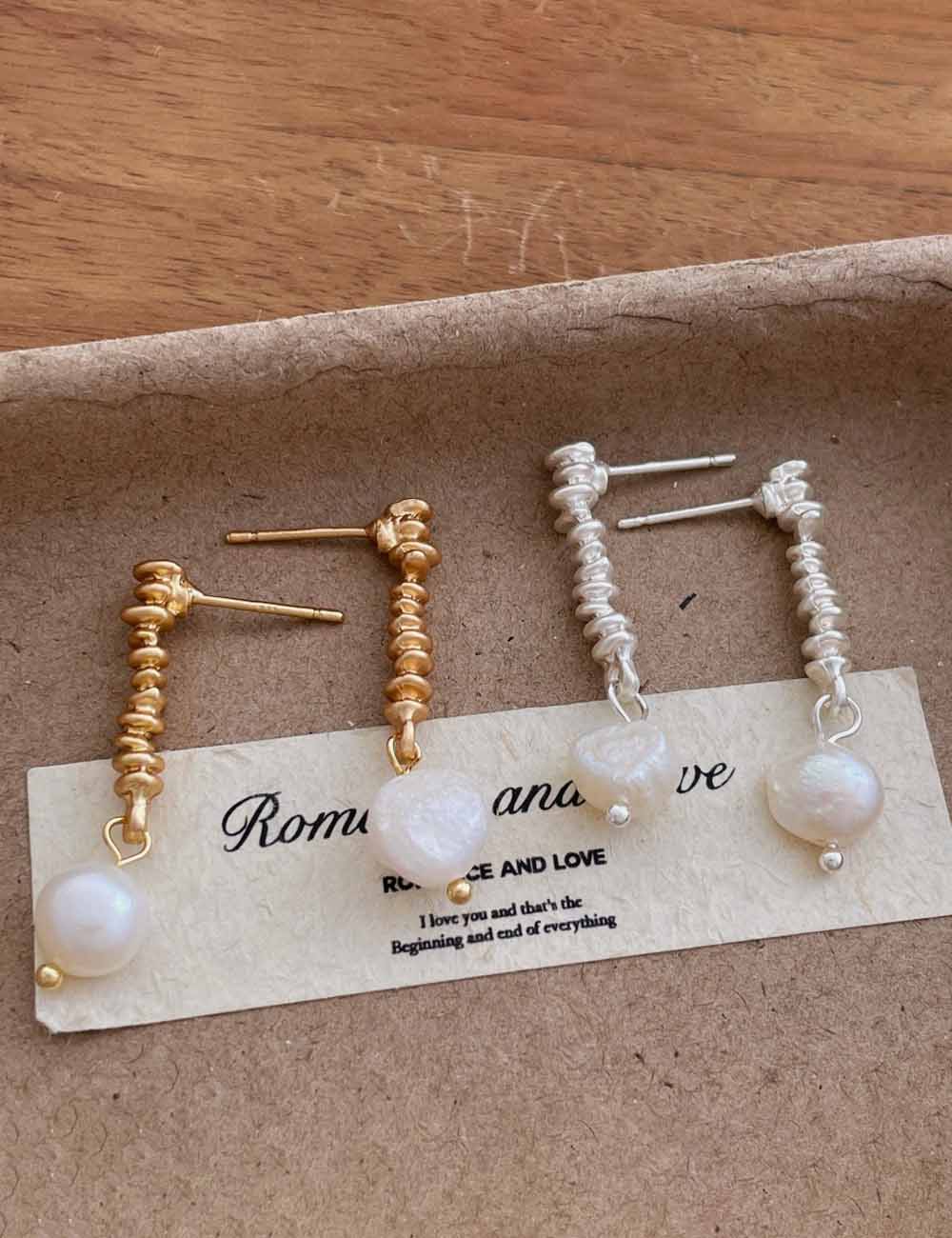 Gold Plated Pearl Dangle Earrings - DippedShop Wholesale - #6851