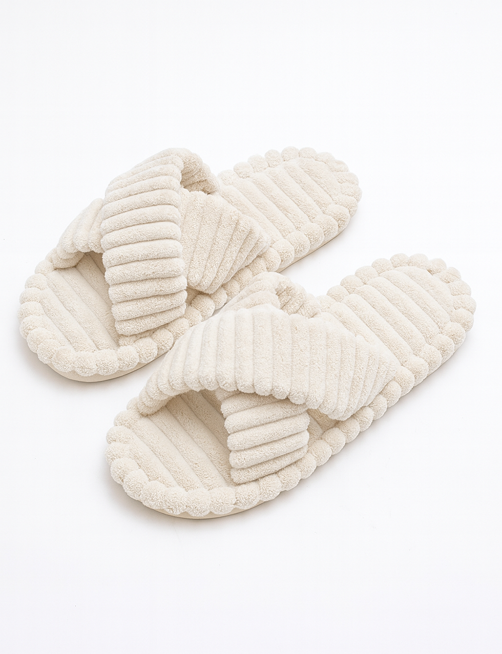 Simple Solid Color Cross Band Indoor Slippers DP25F907