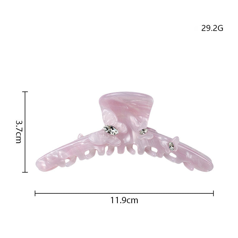 Elegant Rhinestone Butterfly Acetate Hair Claw MK2PPM6W6HCP345