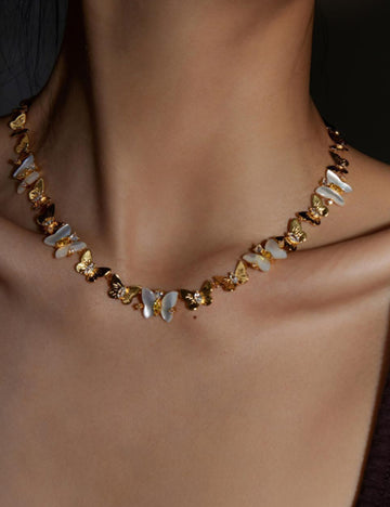 Gold Plated Butterfly Choker - DippedShop Wholesale - #9203