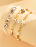 3pcs Natural Shell Bead Chain Anklets 8ZA6JAB41L