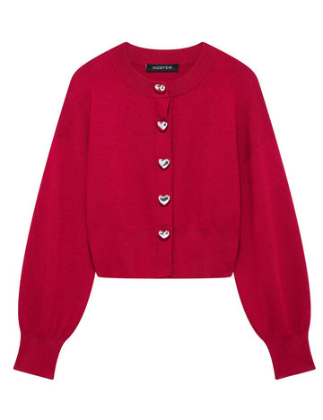 Casual Solid Color Round Neck Knitted Cardigan DP25E542